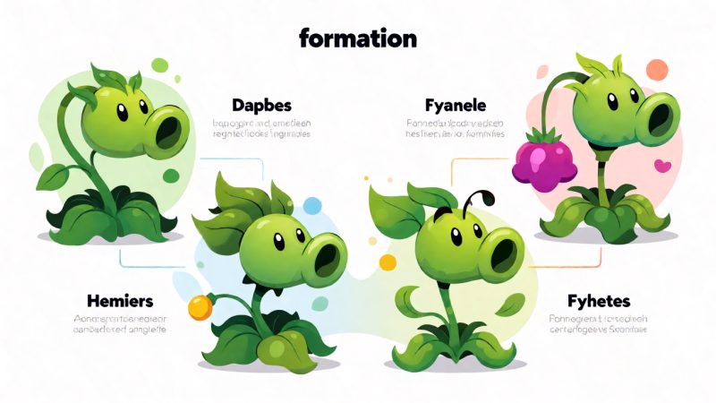 植物大战僵尸图鉴:四类植物与阵容搭配思路 示意图